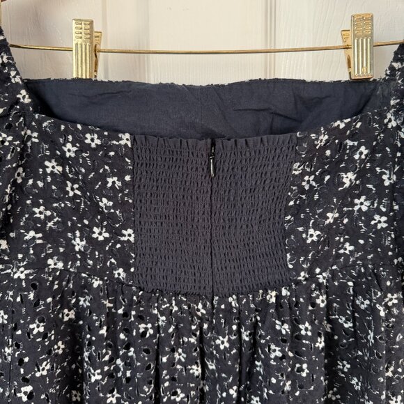 Maeve Babydoll Smocked Coquette Flowy Puff Square Off Shoulder Floral Dress 6 - Picture 6 of 8